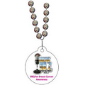Beaded Necklace & Clip W/ Full Color Round Tag